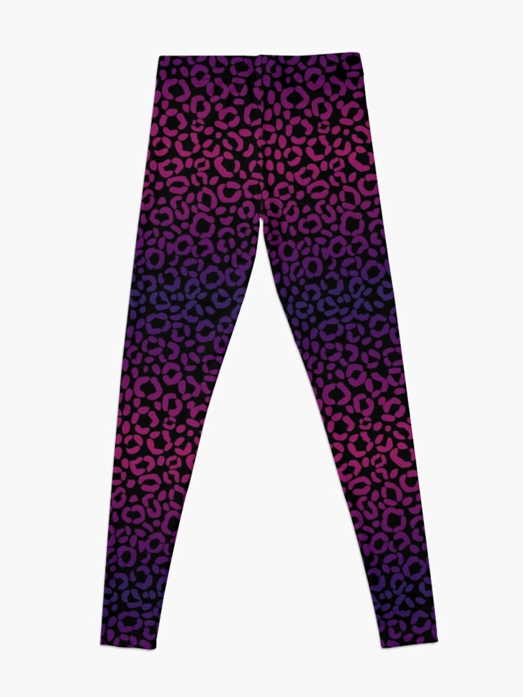 Black, Magenta and Purple Leopard Print Pattern Design Leggings for Sale  by bexilla