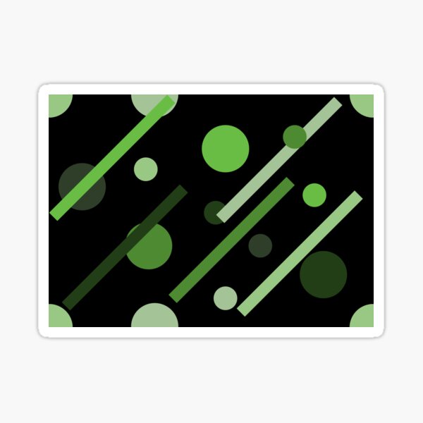 Linear Green - Dots and Dashes Sticker