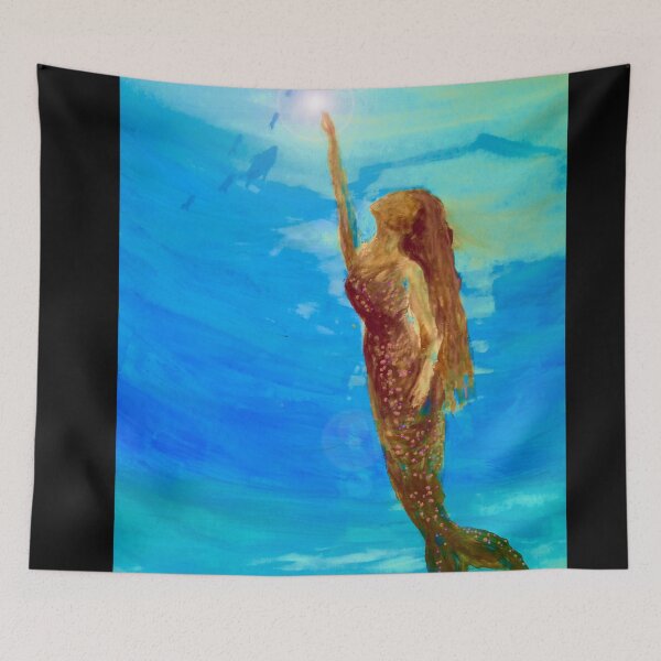 Item preview, Fantasy Mermaid Swims Towards the Light designed and sold by Aryxaba.