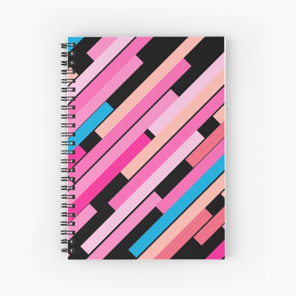 Linear Pink - Bauhaus Inspired Spiral Notebook