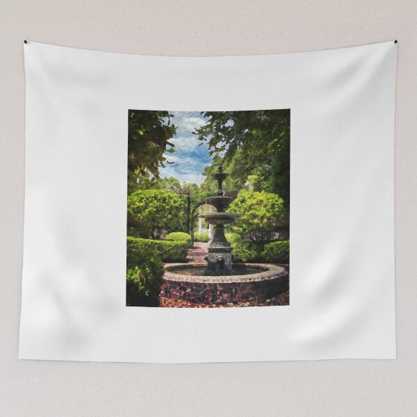 Item preview, Water Fountain in a Church Serenity Garden - Peaceful and Serene designed and sold by Crobin1961.