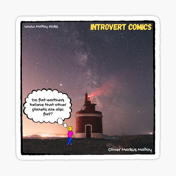 Introvert Comics: Flat-Earthers Sticker