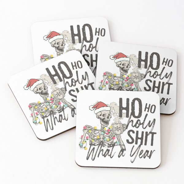 Item preview, Ho Ho Holy Shit What a Year Funny Christmas Skeleton Coffee  designed and sold by TRIPPYPRINTS.