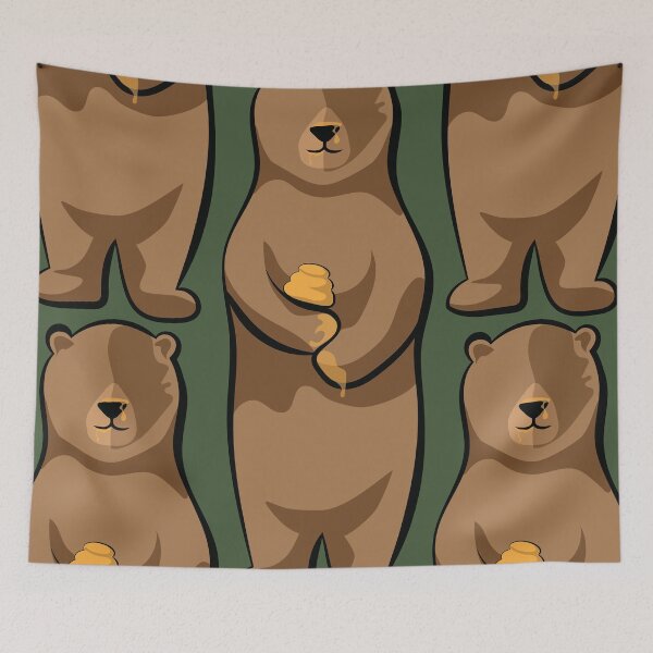 Item preview, Minimalist Brown Bear with Sticky Paws designed and sold by InkLayer.