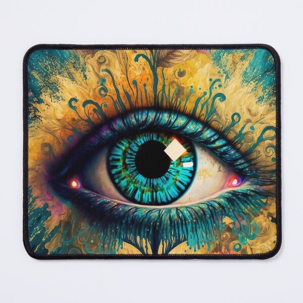 Item preview, Psychedelic Eye Teal and Gold designed and sold by SynthetikAi.