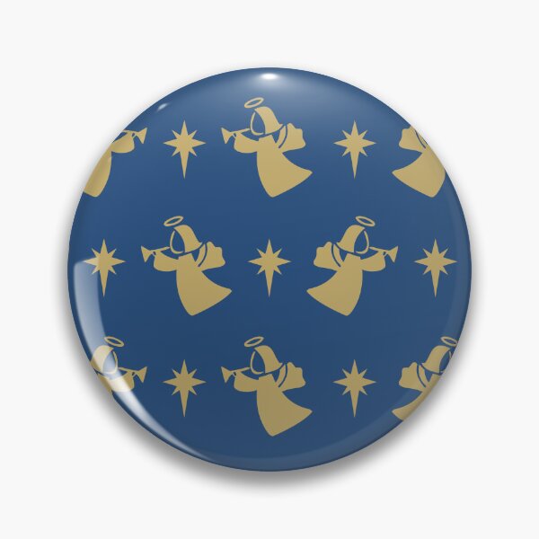 Item preview, Christmas Angel Nativity Star Navy Blue Gold designed and sold by thepixelgarden.