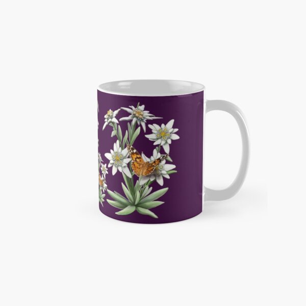 FLORAL ~ D1G1TAL-M00DZ ~ Edelweiss with Butterfly by tasmanianartist Classic Mug