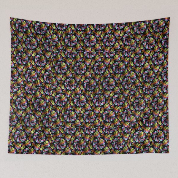 Item preview, RUBICS MADNESS REPEATING OPTIC ILLUSION PATTERN  designed and sold by ozcushionstoo.