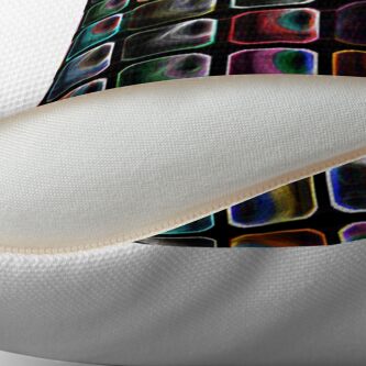 Alternate view of BRIGHT CHECKS Rainbow Metallic-CHECKS AND SQUARES ozcushionstoo Throw Pillow
