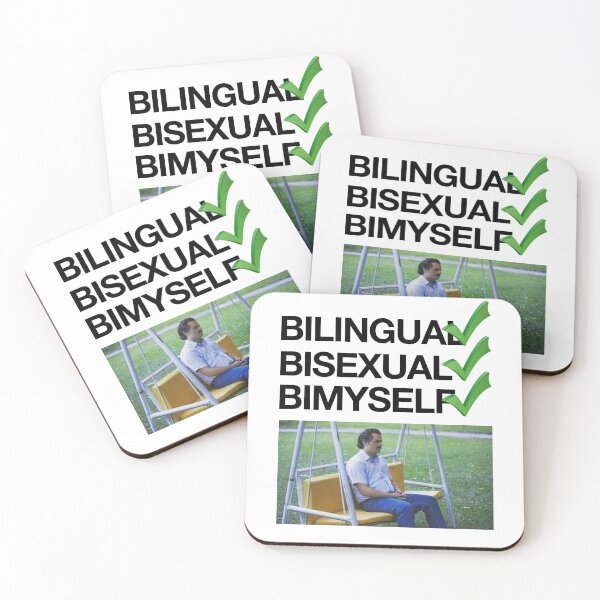 Item preview, Bilingual, Bisexual, By Myself - Funny Bisexual Meme designed and sold by Picket Club.
