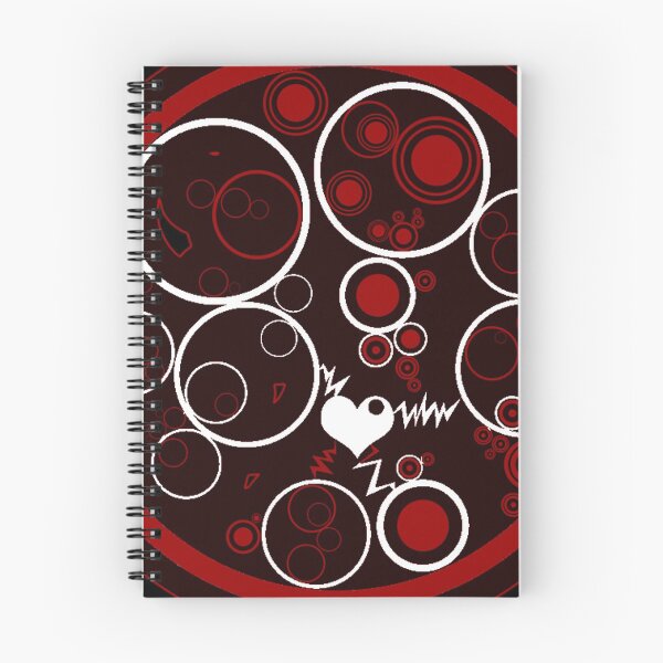 Item preview, RED AND BLACK CIRCLES WITH LIGHTNING WHITE LOVE HEART ART DESIGN  designed and sold by ozcushionstoo.