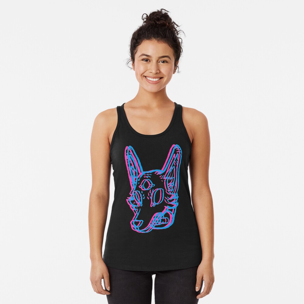 3D Space Coyote Racerback Tank Top