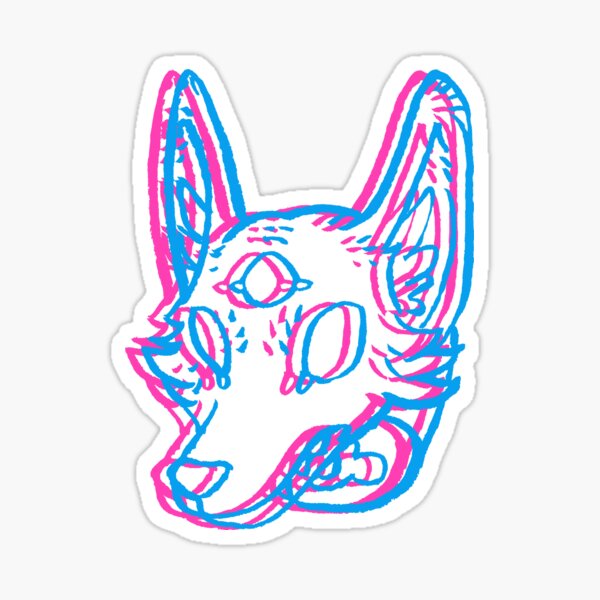 3D Space Coyote Sticker