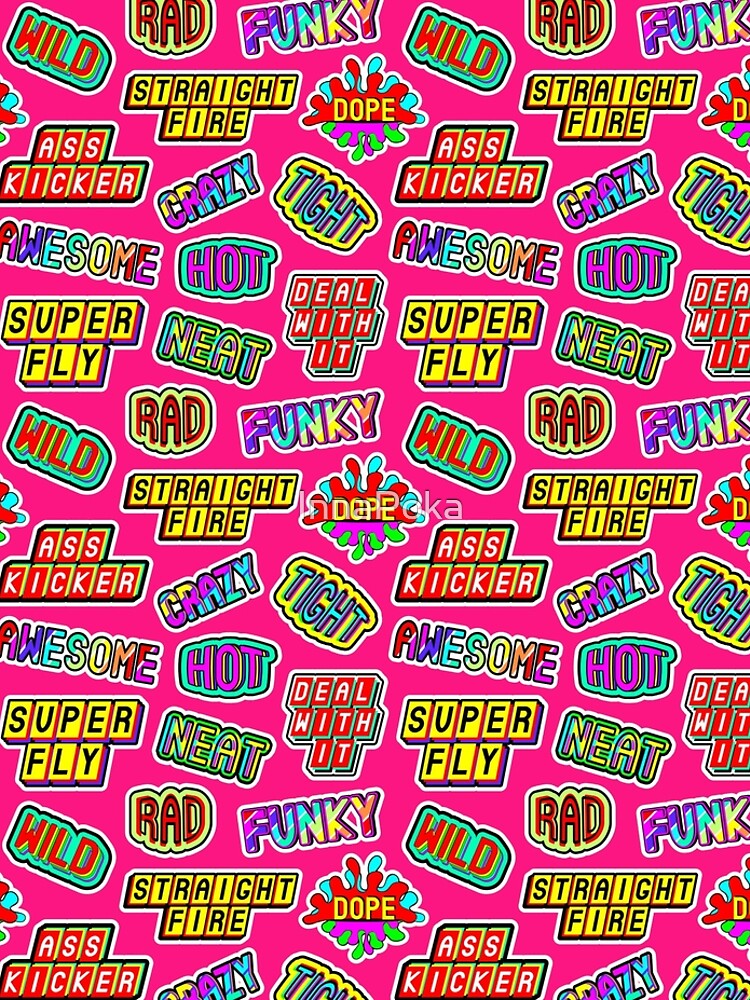 Seamless Pattern With Slang Words And Phrases Dope Straight Fire Funky Hot Deal With It 