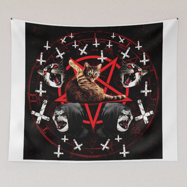 Item preview, satanic cat designed and sold by nibrolhusky.