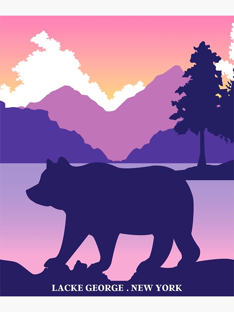 "Lake New York Adirondacks Bear " Poster for Sale by