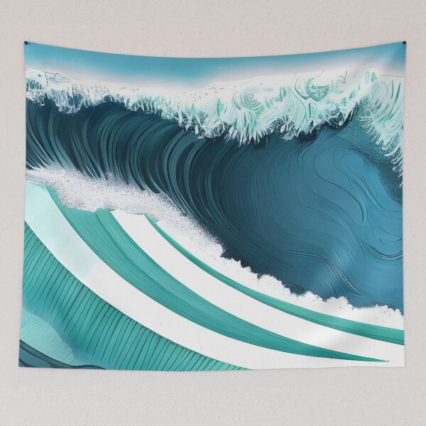 Item preview, The Big Wave Artwork, big wave surfing, big wave painting designed and sold by The Love Quill.