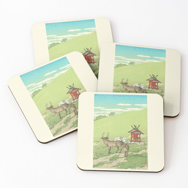 Item preview, Japanese Woodblock Print Kawase Hasui Deer at Kasuga Shrine designed and sold by TeeARTHY.