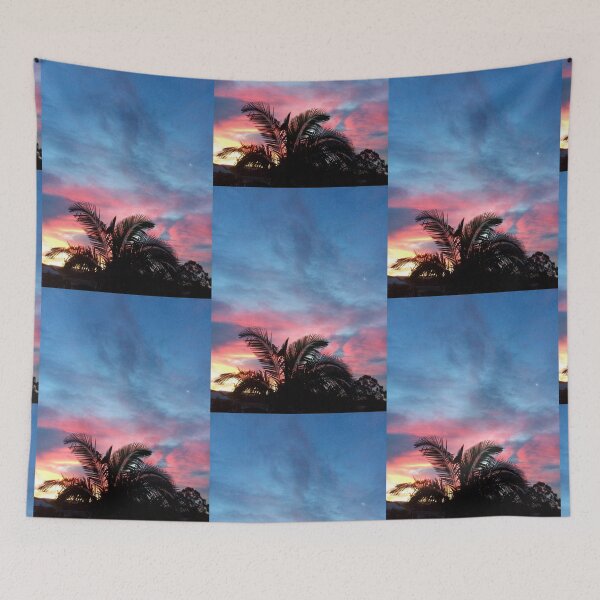 Item preview, No Filter Australian Sunset With Palm Trees and Crescent Moon designed and sold by Drawn By Hand Designs.