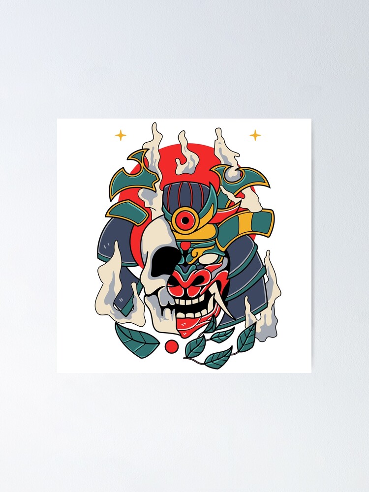 Classic style samurai tattoo print Poster for Sale by gtcdesign