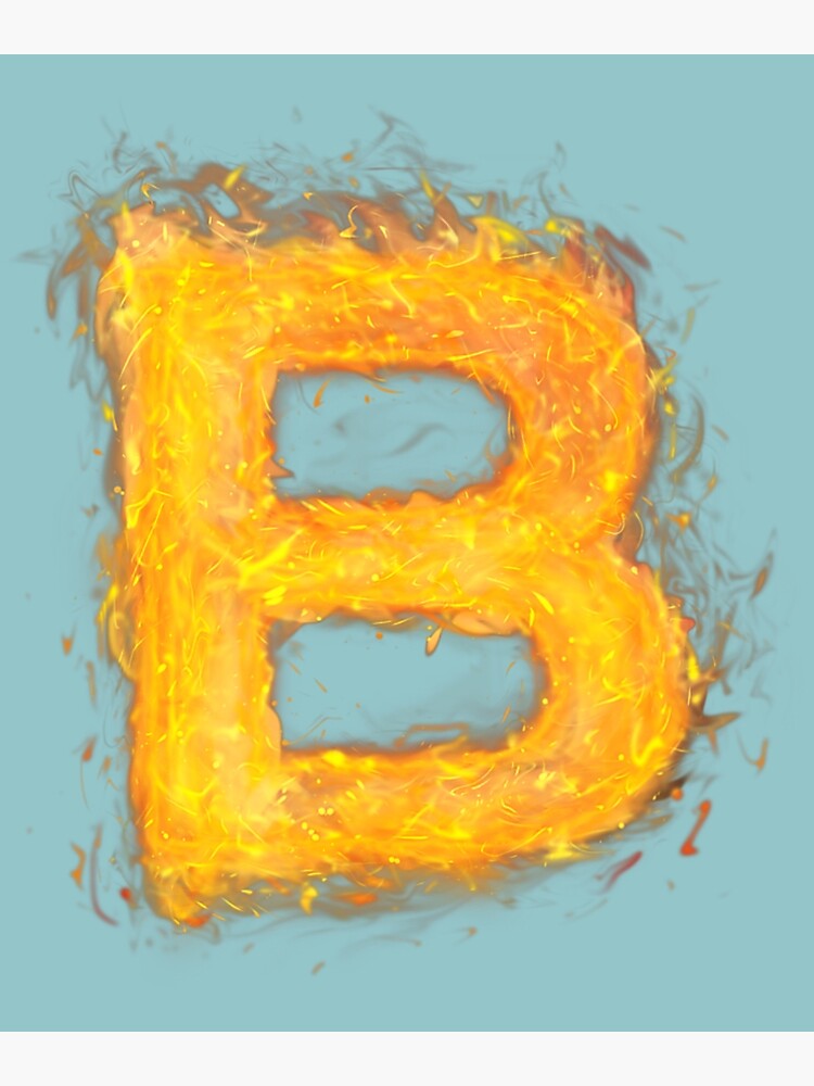 letter-b-sign-alphabet-last-name-consonants-fire-flame-poster-for