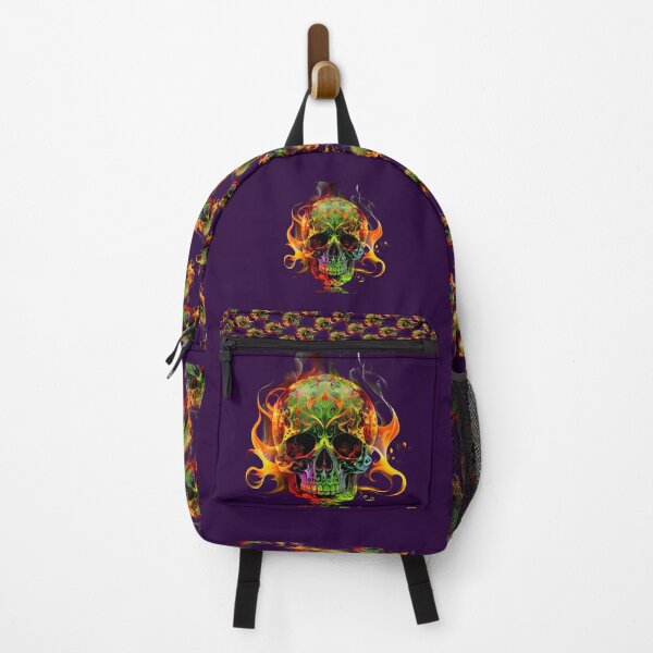 Item preview, Burning Skull - Day Of The Dead Sugar Skull Mexican Culture  designed and sold by NewDesignPrints.