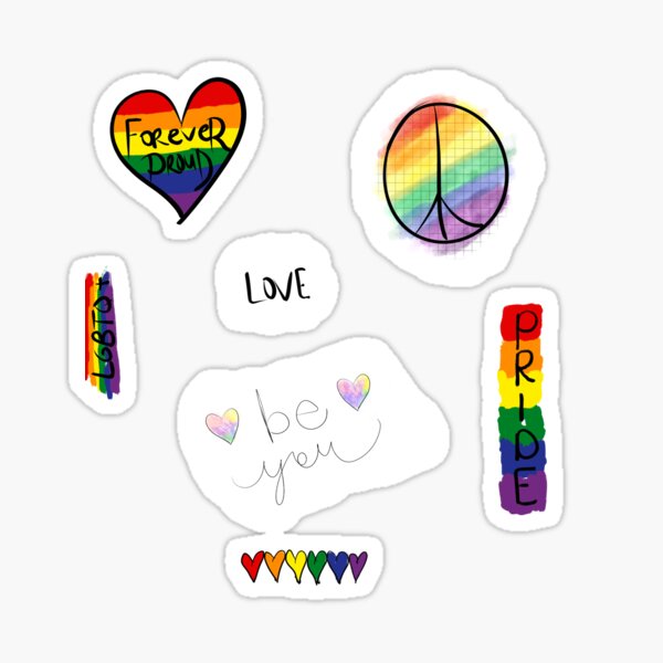 Love Forever Proud Be You LGBTQ+ Pride Doodles Sticker