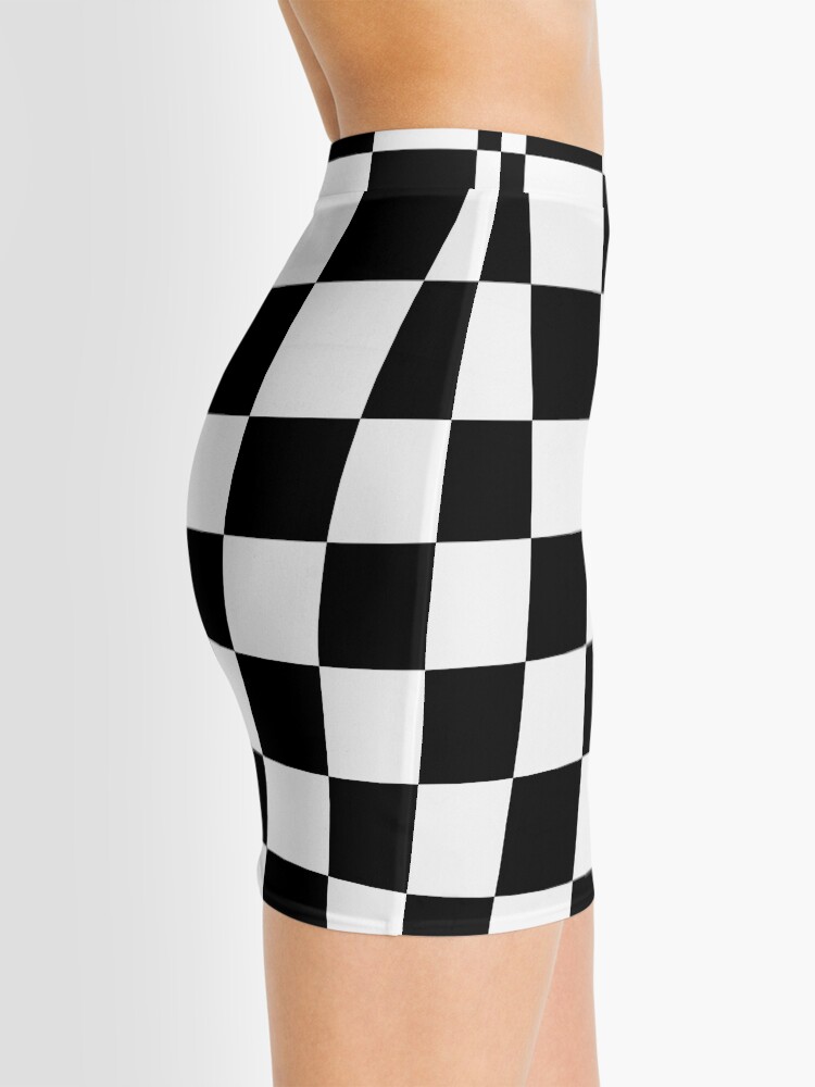 Alternate view of black white checkered Mini Skirt