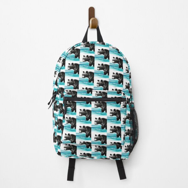 Item preview, Black and White Bear Wading in the Cool Blue Water designed and sold by deniselynnimage.