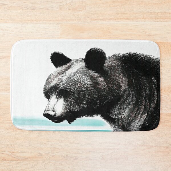 Item preview, Black and White Bear Wading in the Cool Blue Water  designed and sold by deniselynnimage.