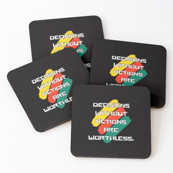 Item preview, Decisions Without Actions are Worthless. - Quote - designed and sold by Jalib.