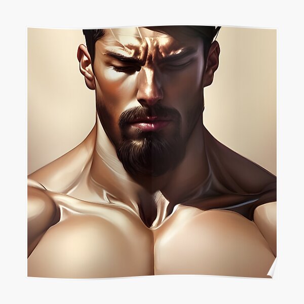 Morceau endormi avec une belle barbe Poster