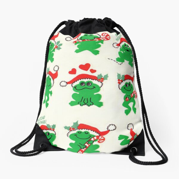 Vista previa del artículo con la obra «Happy Holiday vintage Lindo paquete de ranas navideñas», diseñado y vendido por anotherkali.