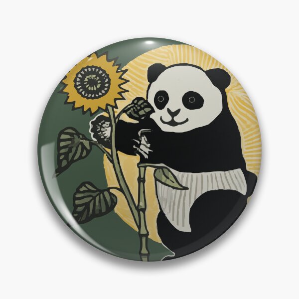 Item preview, Ukiyo-e Style Smiling Panda Holding a Sunflower With the Sun Behind designed and sold by pelagio.