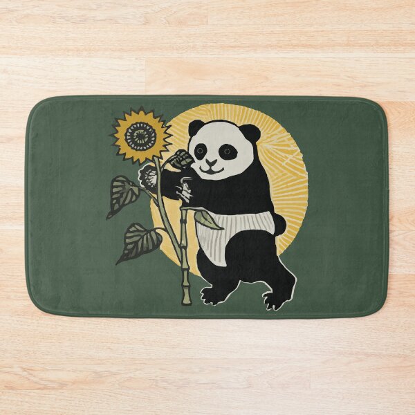 Item preview, Ukiyo-e Style Smiling Panda Holding a Sunflower With the Sun Behind designed and sold by pelagio.