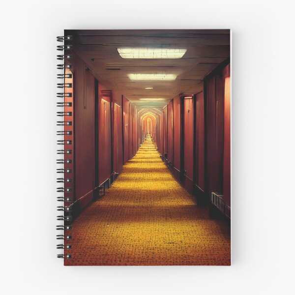 Item preview, Long hotel hallway with red doors designed and sold by Paradigme.