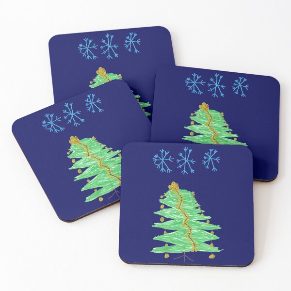 Item preview, A Chrstmas Tree with 3 Snowflakes designed by a 6yo designed and sold by Captainjaq.