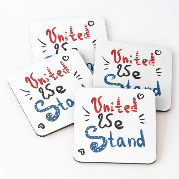 Item preview, "United We Stand" lettering for Independence Day holiday illustration designed and sold by Karyna Hordetska.