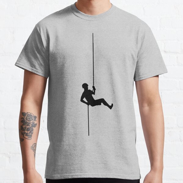Rock Climbing T-Shirt Climber Hold Rope Mountain Climb Tee Classic T-Shirt