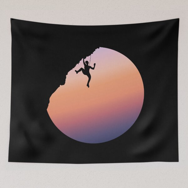 Item preview, Hanging Rock Climber With Sunset. Rock Climbing designed and sold by Boulder Design Co.