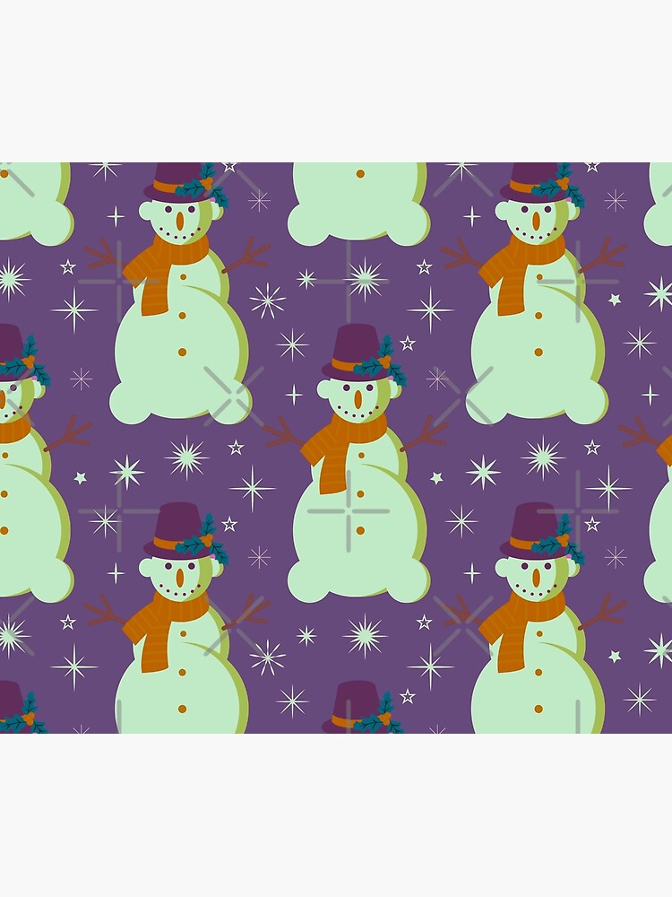 Disover Retro Vintage Christmas Cute Snowman Pattern Tapestry
