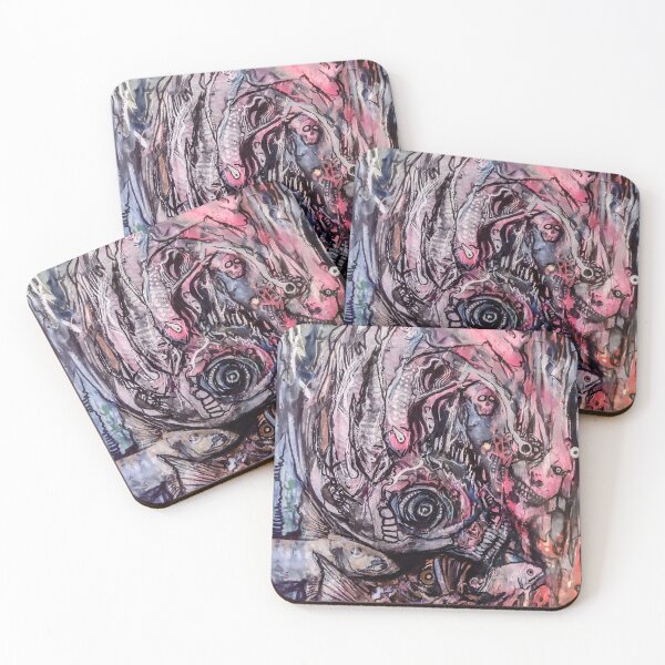 Item preview, Painting #1 fish rabbit abstract designed and sold by Deathplant.