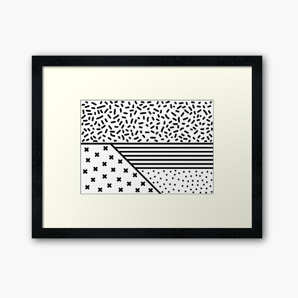 line up black and white Framed Art Print