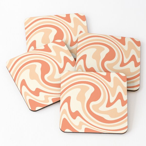 Item preview, 70s Retro liquid  swirl in orange colors designed and sold by ReneMagritteArt.