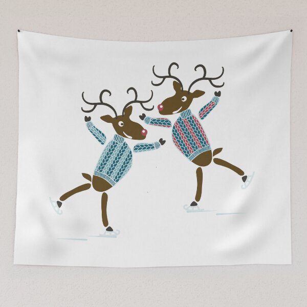 Item preview, Funny christmas reindeer in sweaters skate designed and sold by Natbasil.