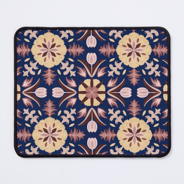 Item preview, Vintage Floral Tile - Dark Blue designed and sold by FloraDayDesign.