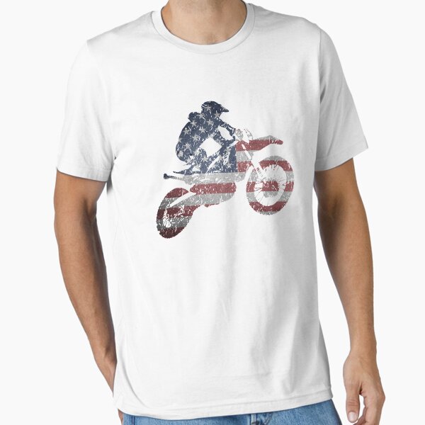 Item preview, USA Motocross Supercross American Flag Dirt Bike designed and sold by DigitalNomadTee.