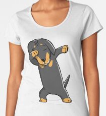 Dabbing Dachshund Funny Doxie Women's Premium T-Shirt