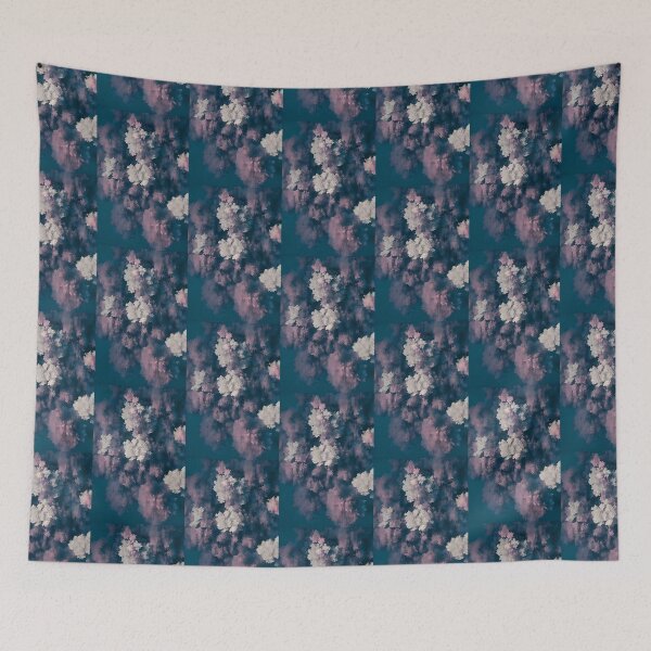 Item preview, Beautiful Flower Design Dark Color White, Blue & Pink designed and sold by StickerBird.