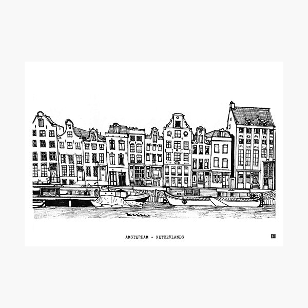 Amsterdam City Netherlands Travel Art Photographic Print